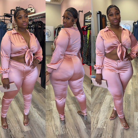 Noelle Satin Pant Set *Plus