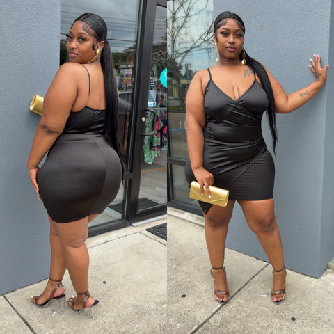 Monica Satin Dress *Plus