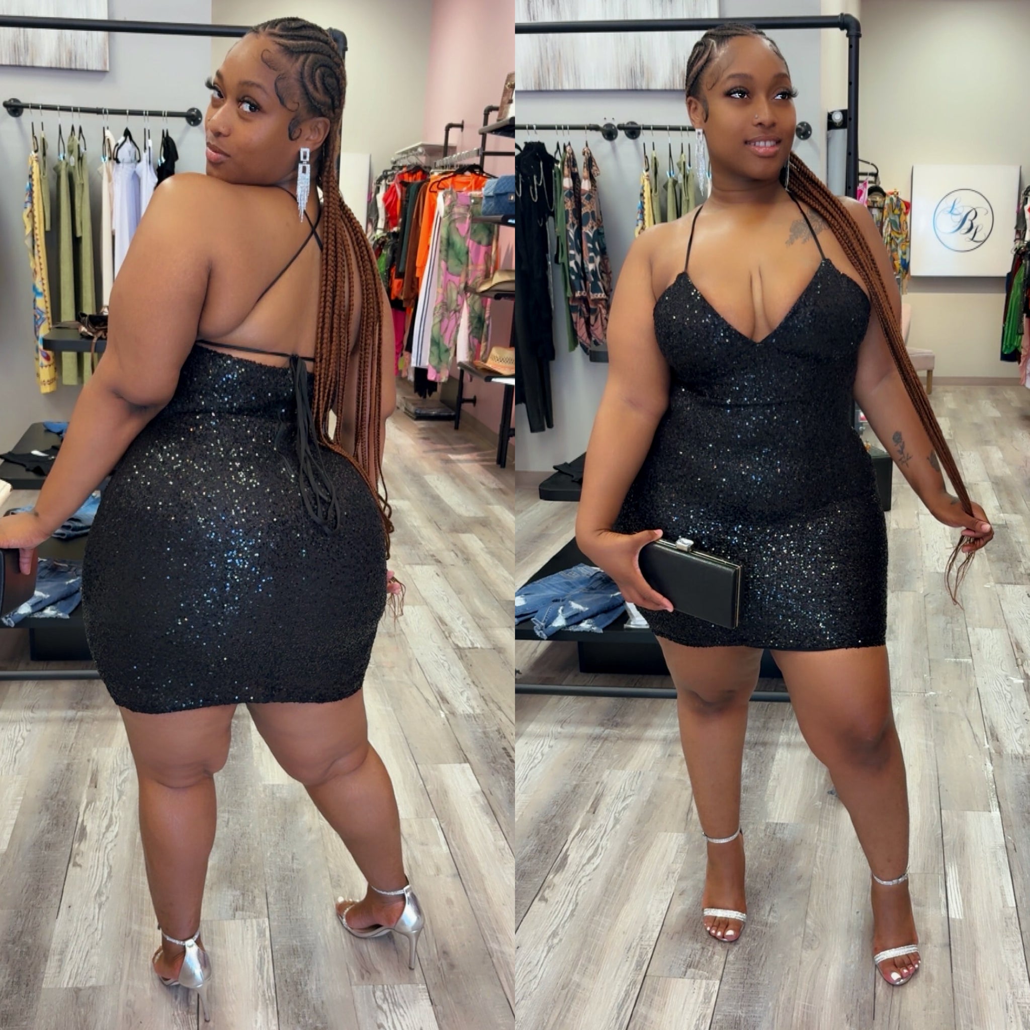 Nadia Sequin Dress *Plus – Lady Luck Boutique