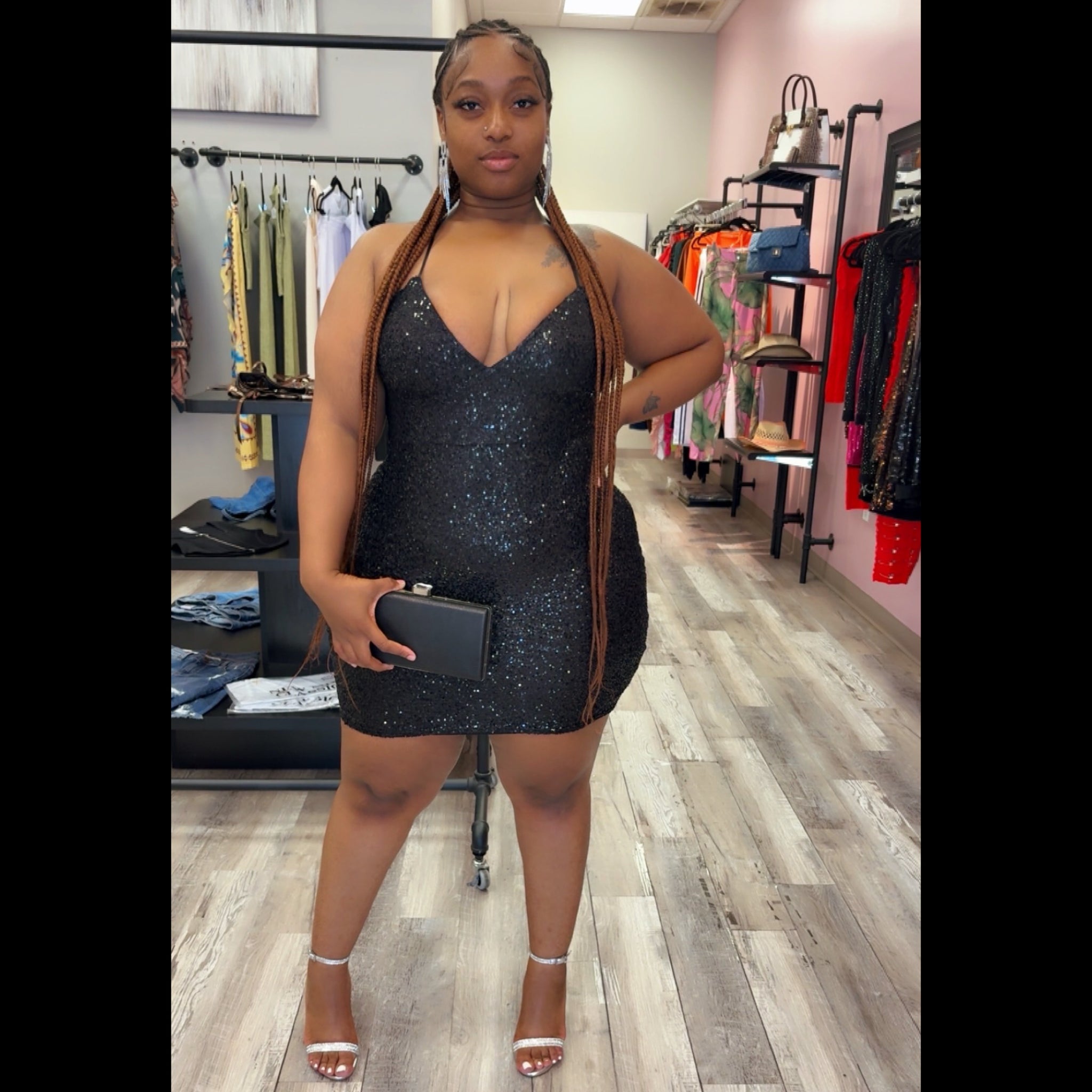 Nadia Sequin Dress *Plus – Lady Luck Boutique